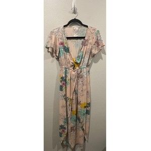 SADIE & SAGE Blush Floral Print Side Slit Maxi Dress